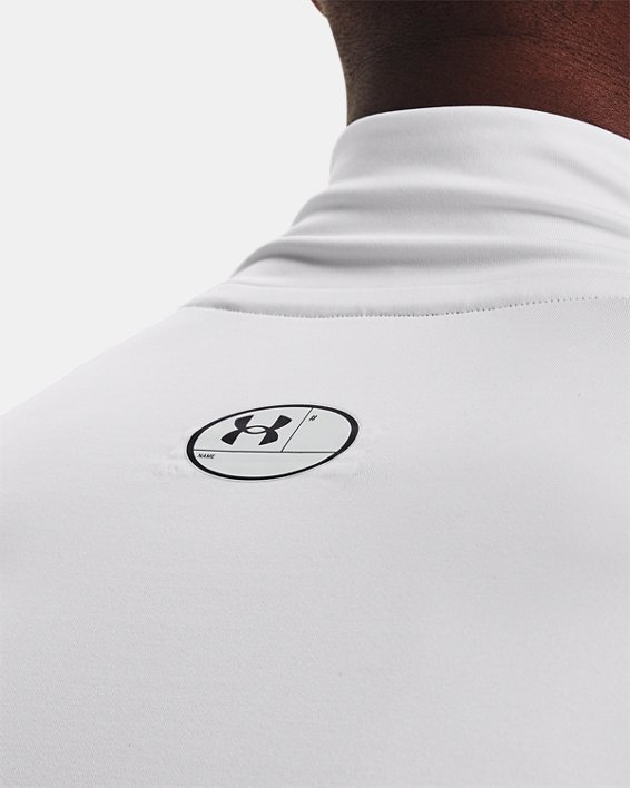 Camiseta de manga larga HeatGear® Mock para hombre, White, pdpMainDesktop image number 3